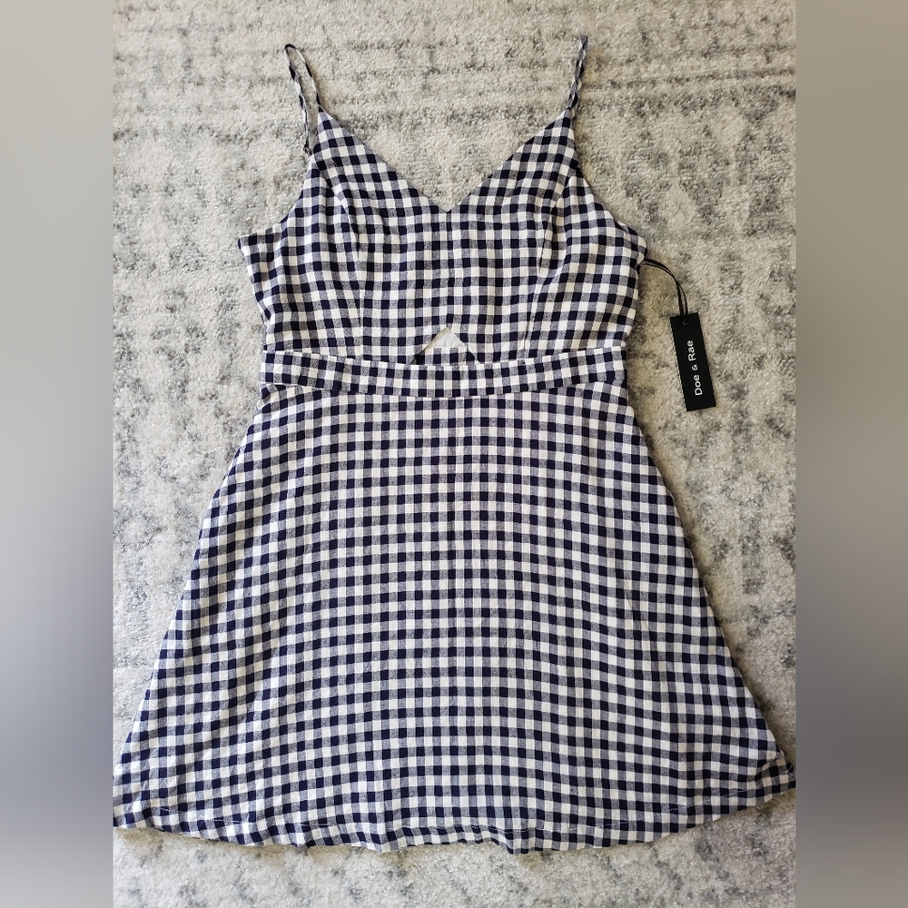 Doe & Rae Gingham Dress from Buckle Size L Navy